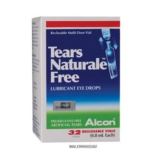 2 X ALCON TEARS NATURALE FREE Lubricant dry eye drops 32 Vials (0.8ml/each) - Picture 4 of 8