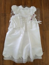 C.I. CASTRO  CO. White Christening Gown/Dress Bonnet INFANT/TODDLER GIRLS 24 MO