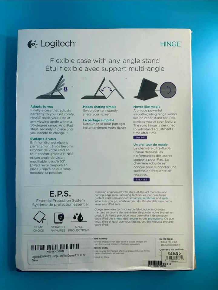 LOGITECH HINGE FLEXIBLE CASE 939-0000924 FOR iPad Air, US Business - Image 2 of 2