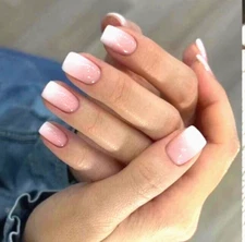 Press On Nails Natural Color, OMBRE 24 piece with Glue Included