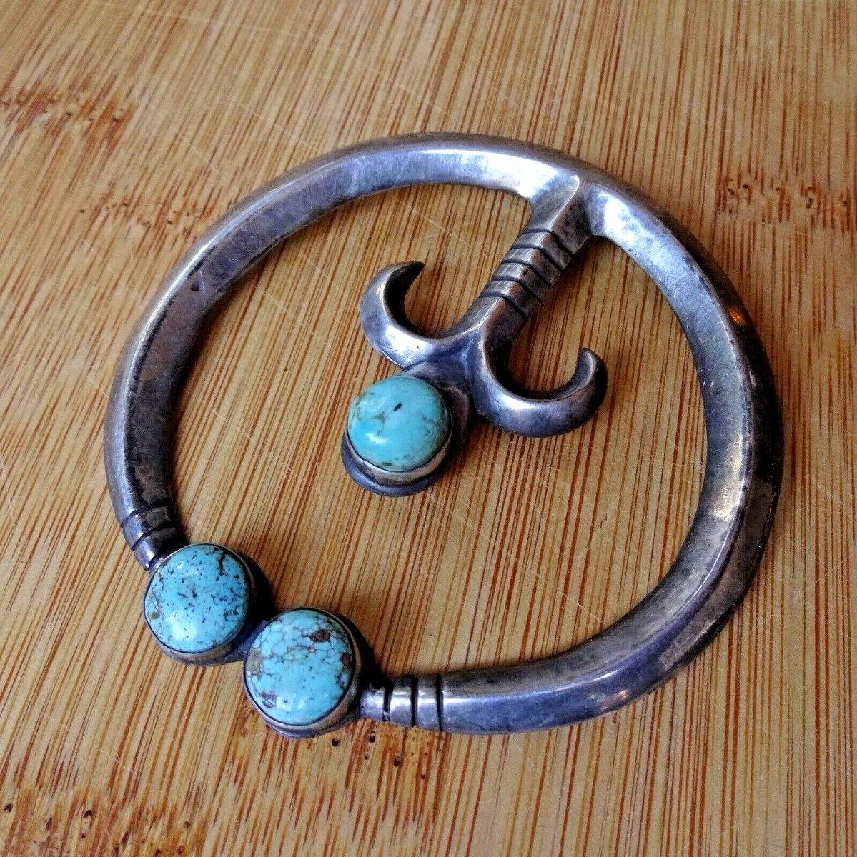 Fabulous Vintage Navajo #8 Turquoise Sterling Native American Jewelry Silver Earrings Old Pawn Fabulous Vintage Navajo #8 Turquoise Sterling Native American Jewelry Silver Earrings Old Pawn