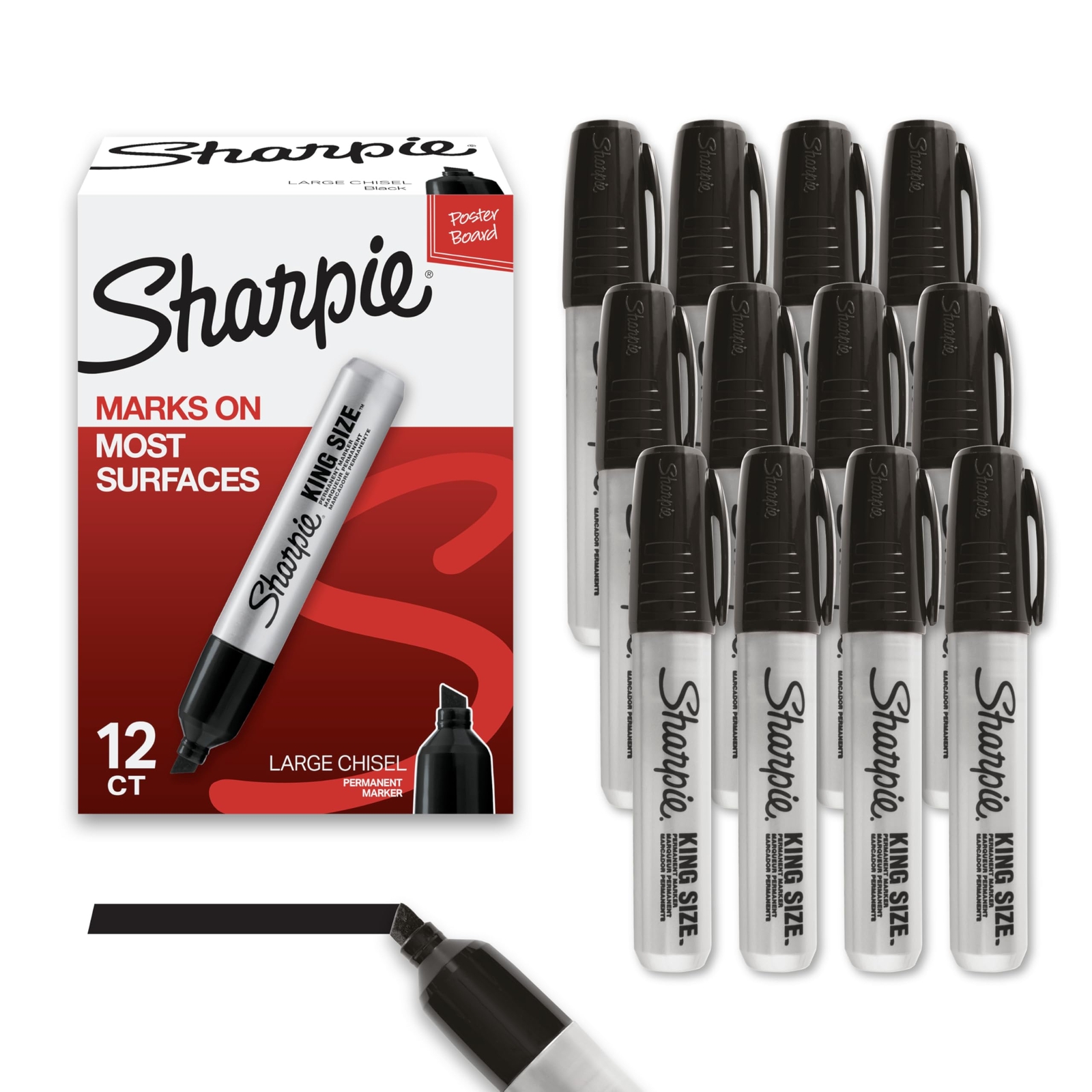 Sharpie King Size Permanent Markers Chisel Tip Markers for Work & Industrial ...