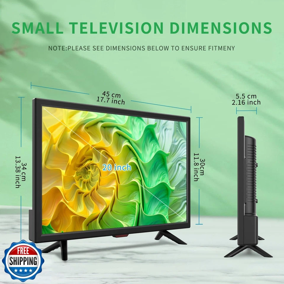 Jexiop TV 20 inch,Full Viewing Angles 1080P HD,Small Kitchen Wall-Mounted Dig - Image 4 of 4