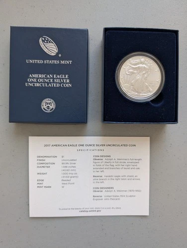 2017 American Eagle 1oz Uncirculated Coin (W) w/OGP and COA