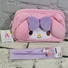Sanrio Hello Kitty My Melody Plush Pencil Pouch Case With Pen Japan Brand New