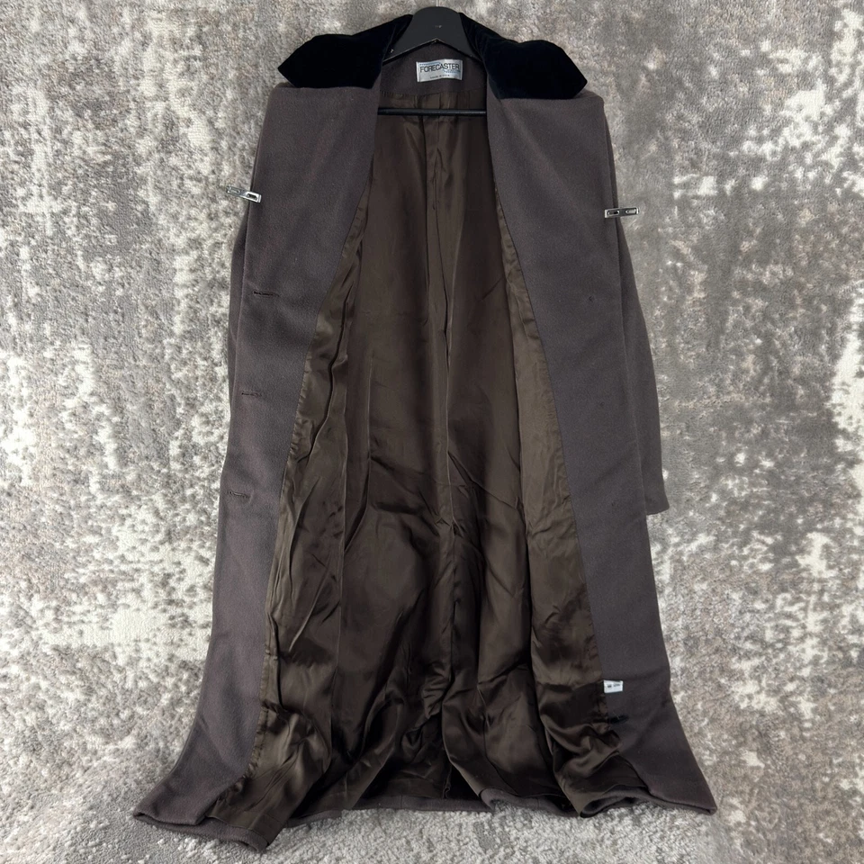 Gabardina Forecaster of Boston Talla 8 Lana Exterior Gris Manga Larga Forrada con Botones Foto 3 de 4