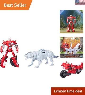Arcee & Silverfang Action Figures Set | 5-inch & 7-inch | Rise of The Beasts
