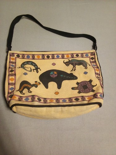 Vintage El Paso Saddle Blanket Vegan Cotton Huge Tote Purse Boho Festival 10x17 - Picture 1 of 11