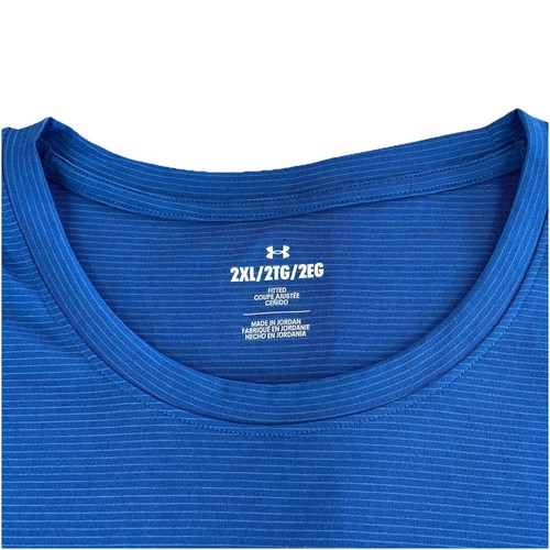 Under Armour Streaker T-Shirt Tech Blue Mens Size XXL New - Picture 3 of 9
