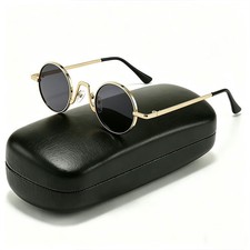 Retro Round Polarized Sunglasses Men Women Vintage Gothic Steampunk Glasses
