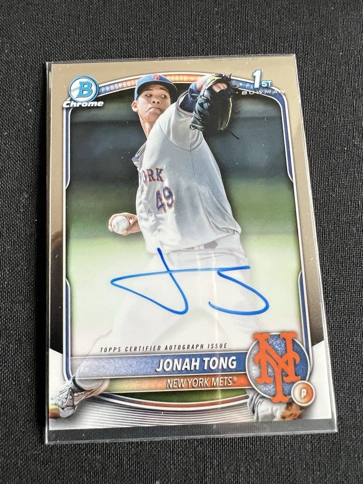 Jonah Tong 2025 Bowman 1st Chrome Auto Mets