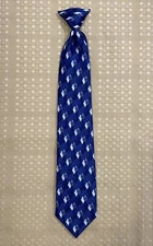 Boys Blue w Gray Geometric Shapes Clip-On Tie Necktie 15” Long