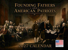 Founding Fathers Calendar 2027 Patriotic American History Monthly Wall Calender