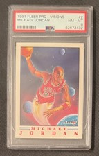 Michael Jordan 1991 Fleer Pro Visions Chicago Bulls Basketball Card #2 PSA 8