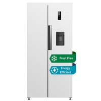 HYE 444 Litre Frost Free American Fridge Freezer Non-Plumbed Water 83cm - White