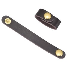 2 Pcs Leather Handbag Strap Shortener Top Handle Keeper for Handbag, Brown
