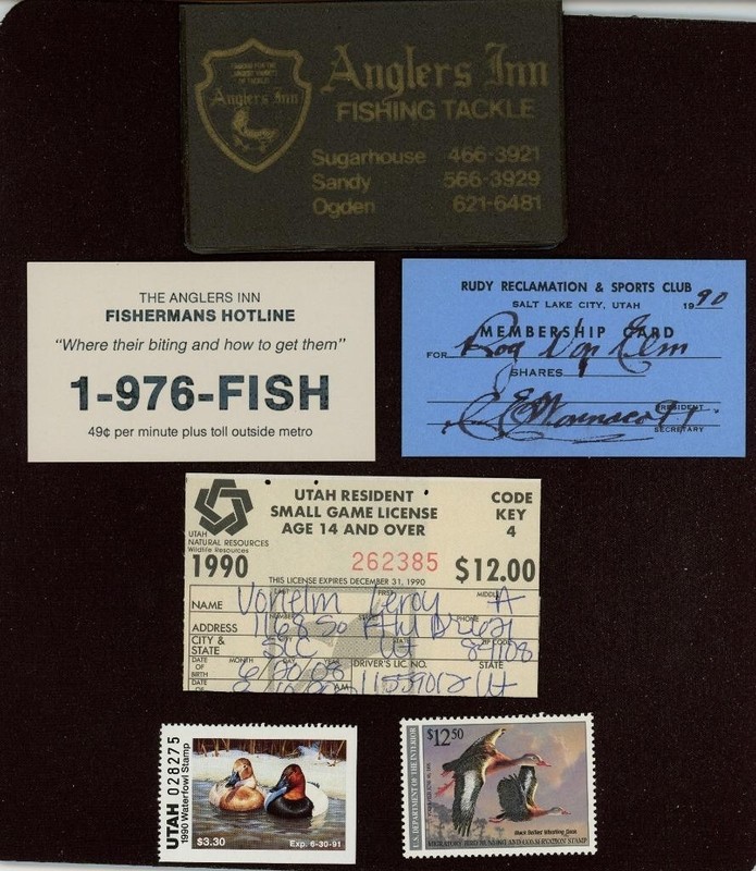 Utah Rudy Duck Club Card, Unused 1990 Federal & Utah Duck Stamps, License