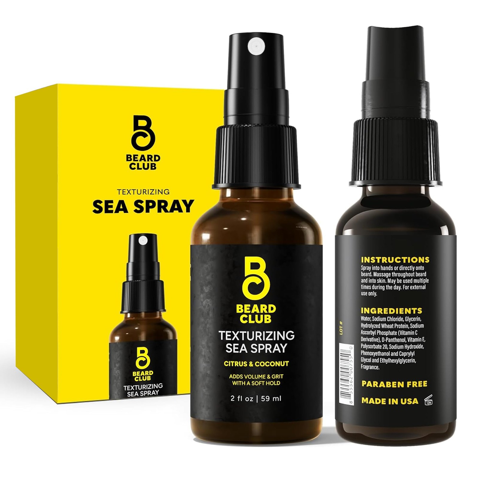 Beard Club Sea Salt Texture Spray for Men 2 Fl Oz (Pack of 1),