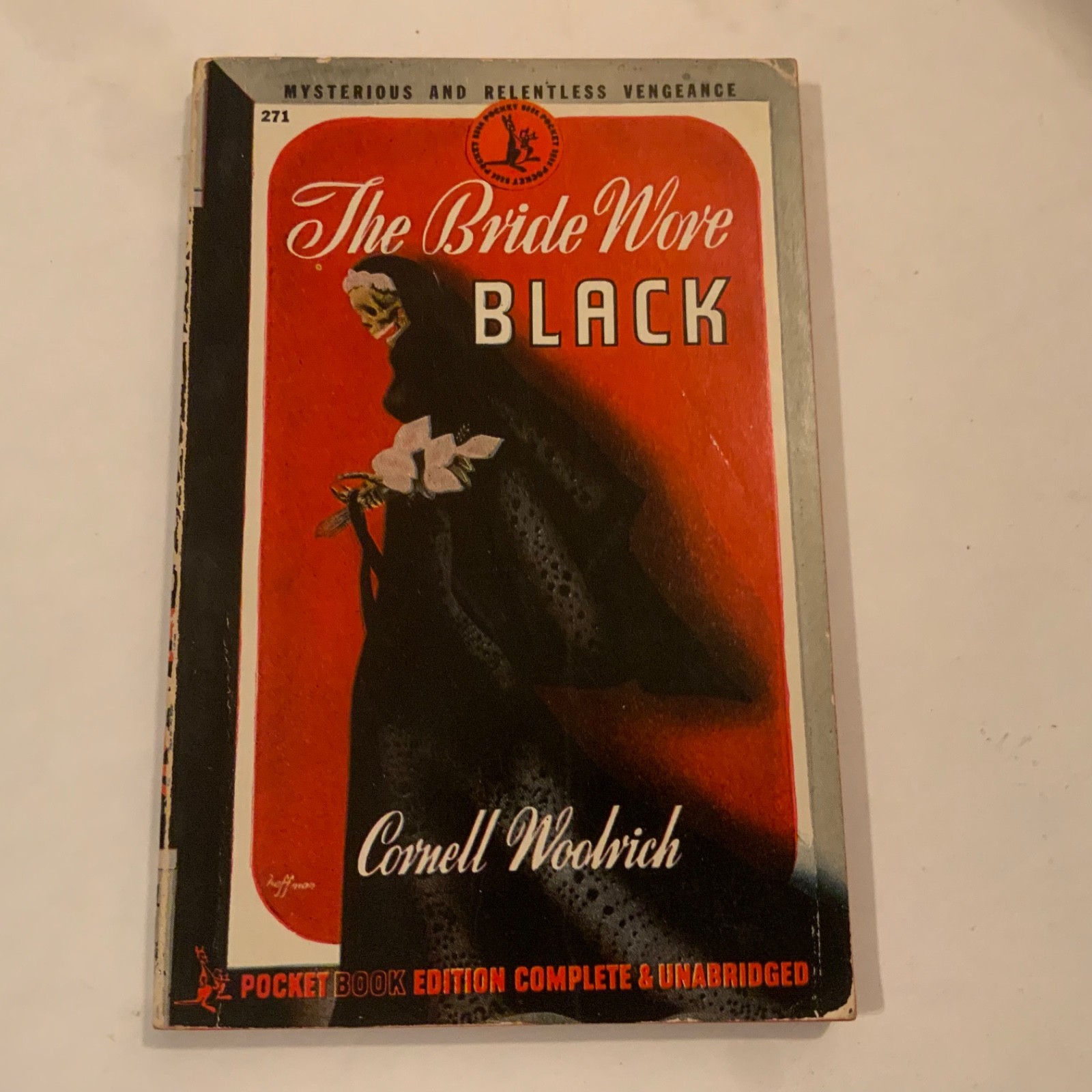 The Bride Wore Black by Cornell Woolrich 1945 Pocket book 271, 1st print* VG-VG+