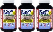 Yerba Prima Psyllium Husks Veg Caps - 180 Count Pack of 3 - Vegan, Non-GMO, G...