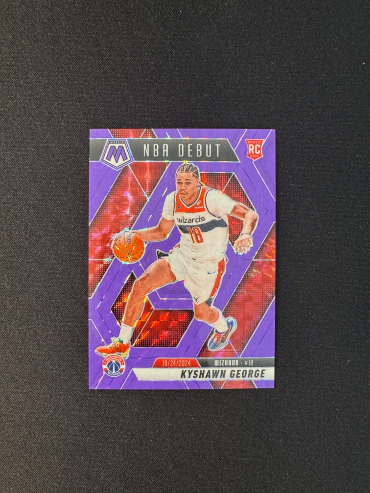 2024-25 Panini Mosaic - NBA Debut Kyshawn George #256 Fluorescent Purple /249