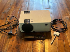 DBPOWER Desktop Projector Portable White HDMI w/ Remote, Case, Cord, Adapter