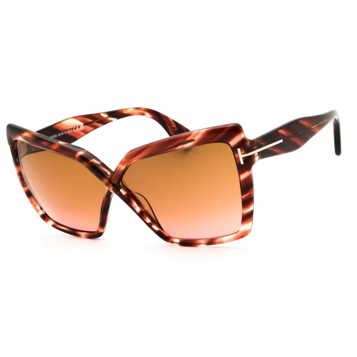 Tom Ford Women\'s Burgundy Square Cat-Eye Sunglasses with Brown Lenses Tom Ford Red Women main image 2