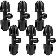 6 Pack Drip Irrigation Fittings 1/2" to 1/4" Quick Connect Reducer Tee Adapters