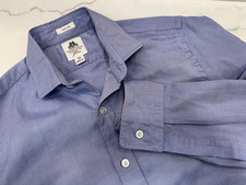 J.Crew Men's Thomas Mason Pinpoint Oxford Shirt Ludlow XS Blue