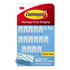 Small Clear Wire Toggle Hooks, 40 Wall Hook and 48 Strips, Damage-Free Hangin... 0.87 per strip