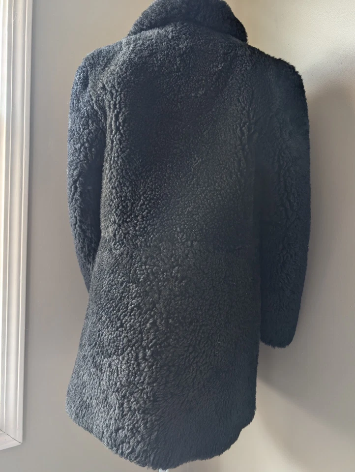 Abrigo Sherpa Eddie Bauer Vintage Genuino Negro Piel de Oveja Mediano Años 80/90 Hecho en EE. UU. Foto 2 de 3