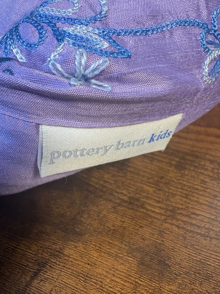 Pottery Barn Kids Throw Pillows Set Of 2 Purple Pink Floral Design Bedroom - Image 4 of 4