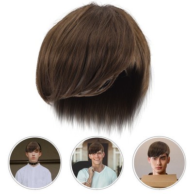 Synthetic Dark Brown Men Short Wig High Temperature Fiber For Cosplay