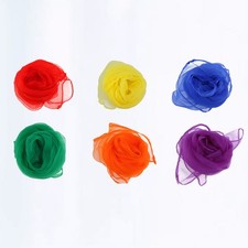 6 PCS Kids Dancing Scarves Colorful Veil for Children Chiffon Dancer Scarf