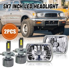 2pcs Dot 5x7 7x6 Led Headlight Glass Lens For Pickup Hardbody Truck