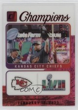 2023 Panini Clearly Donruss Clearly Champions Red 63/100 Travis Kelce #5 0c3