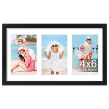 8x14 Picture Frames Collage Wall Decor, Display 3Pcs 4x6 Photos with Mat or 1...