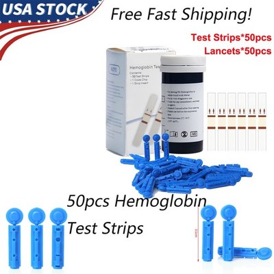 50pcs Test Strips for Blood Hemoglobin Meter Analyzer Anemia Monitor HB-101