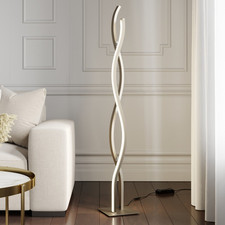 Lucande Stehleuchte Stehlampe LED Mairia Alu Wohnzimmer dimmbar wellenförmig193