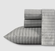 Nautica Gray Michael Plaid Cotton Percale 3-Piece Sheet Set, Twin XL