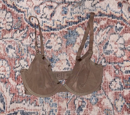 Cuup The Plunge Mesh Bra In Taupe SZ 30E NWOT - Picture 2 of 4