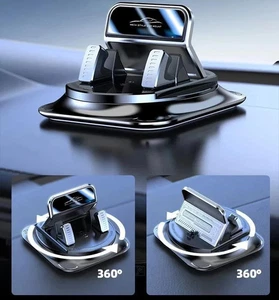 Support de téléphone de voiture 360 Degré Rotation, Navigation Dashboard Mount Noir