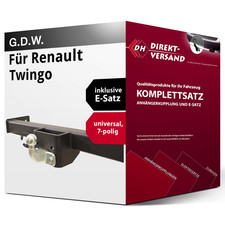 Für Twingo I Typ C06 (G.D.W.) Anhängerkupplung starr + E-Satz 7pol universell