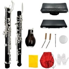 Ebony Wood English Horn Alto Oboe F Key Silver plated Keys With Reed Gloves