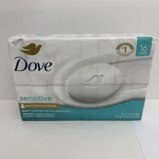 Dove Sensitive Beauty Bar 3.75oz Soap 16 Bars with 1/4 Moisturizing Cream