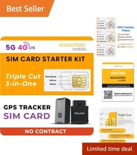 Versatile GPS SIM Card Starter Kit: Standard, Micro, Nano for Pets and Fitness