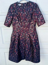 Women's Teri Jon BY Rickie Freeman Floral Metallic Jacquard Sz 8