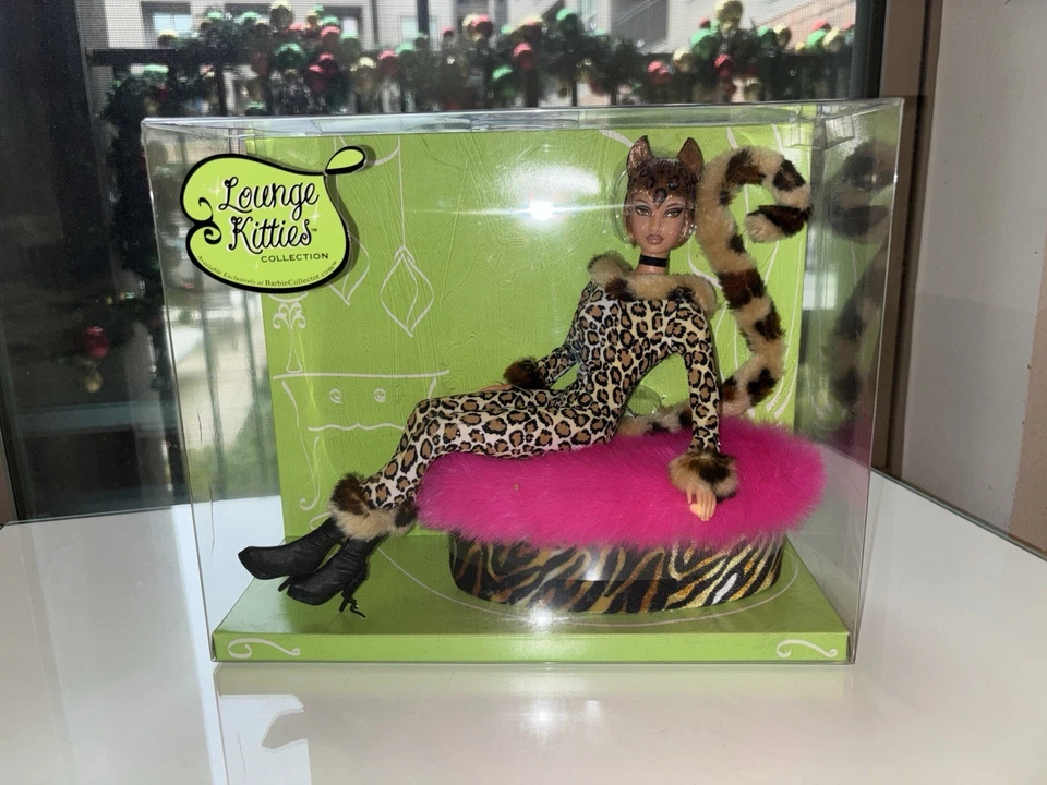 Barbie Lounge Kitties Collection 2004 B3417 NRFB estampado de leopardo Mattel Foto 2 de 4