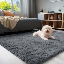 3x5 Machine Washable Small Bedside Rug, Soft Fluffy Shaggy Rugs for Living Ro...