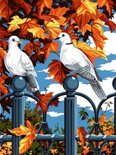 Seg De Paris Needlepoint canvas for halfstitch without yarn Autumn and Wrough...